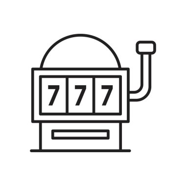 Slot makinesi simgesi vektör tasarım şablonları basit konsept tasarımı