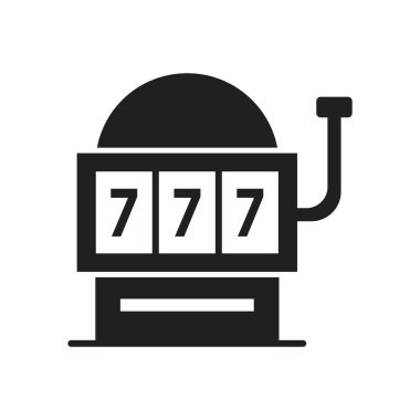 Slot makinesi simgesi vektör tasarım şablonları basit konsept tasarımı