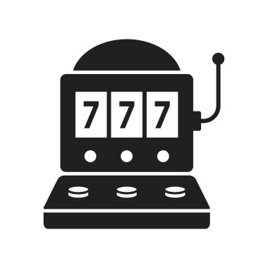 Slot makinesi simgesi vektör tasarım şablonları basit konsept tasarımı