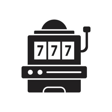 Slot makinesi simgesi vektör tasarım şablonları basit konsept tasarımı