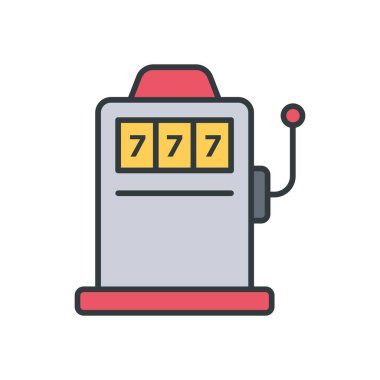 Slot makinesi simgesi vektör tasarım şablonları basit konsept tasarımı