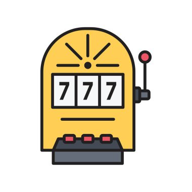 Slot makinesi simgesi vektör tasarım şablonları basit konsept tasarımı