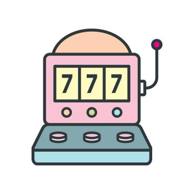 Slot makinesi simgesi vektör tasarım şablonları basit konsept tasarımı