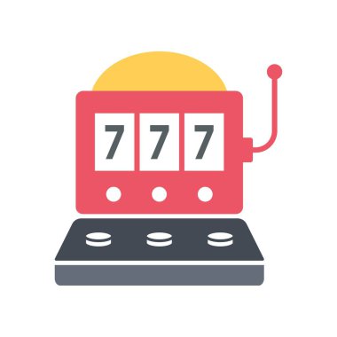 Slot makinesi simgesi vektör tasarım şablonları basit konsept tasarımı