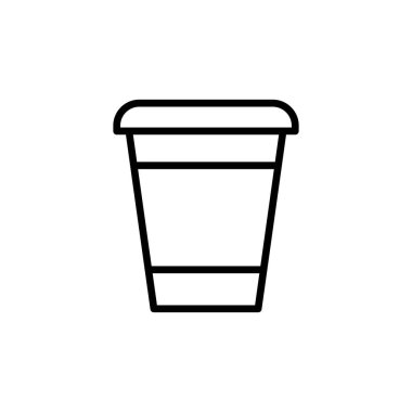 Tek kullanımlık fincan ikonu vektör tasarım şablonları beyaz arkaplanda izole edildi