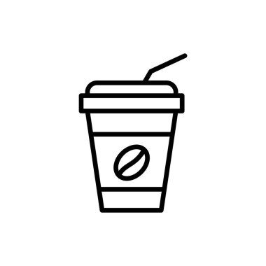 Tek kullanımlık fincan ikonu vektör tasarım şablonları beyaz arkaplanda izole edildi