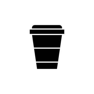 Tek kullanımlık fincan ikonu vektör tasarım şablonları beyaz arkaplanda izole edildi