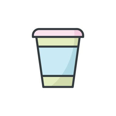 Disposable cup icon vector design templates simple and elegant color