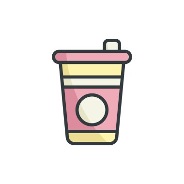 Disposable cup icon vector design templates simple and elegant color