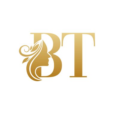 Initial BT face beauty logo design templates isolated on white backgrounds