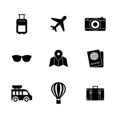 Traveling icon set vector design templates isolated on white background