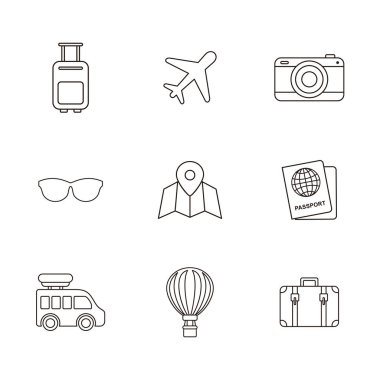Traveling icon set vector design templates isolated on white background