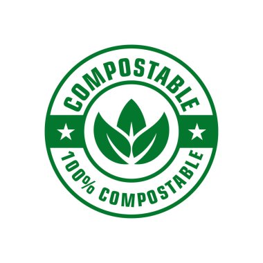 Kompost simgesi vektör tasarım şablonları basit ve zarif logo