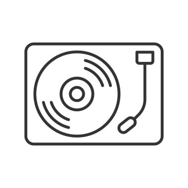 Beyaz arkaplanda izole edilmiş vinil plak kaydedici simge vektör tasarım şablonları