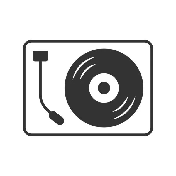 Vinyl Record Speler Pictogram Vector Ontwerp Sjablonen Geïsoleerd Witte Achtergrond — Stockvector