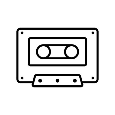 Beyaz arkaplanda izole edilmiş kaset teyp ikon vektör tasarım şablonları