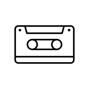 Beyaz arkaplanda izole edilmiş kaset teyp ikon vektör tasarım şablonları