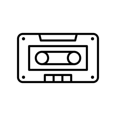 Beyaz arkaplanda izole edilmiş kaset teyp ikon vektör tasarım şablonları