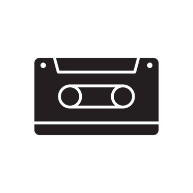 Beyaz arkaplanda izole edilmiş kaset teyp ikon vektör tasarım şablonları