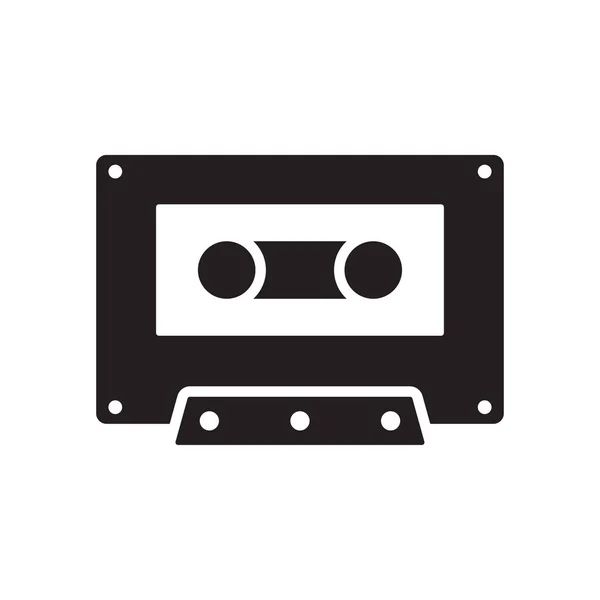Cassette Tape Pictogram Vector Ontwerp Sjablonen Geïsoleerd Witte Achtergrond — Stockvector