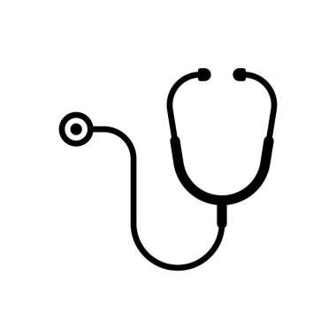 Beyaz arkaplanda stetoskop ikon vektör tasarım şablonları