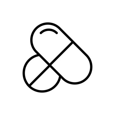 Beyaz arkaplan üzerinde izole edilmiş kapsül ve hap ikon vektör tasarım şablonları