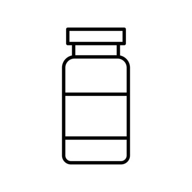 Beyaz arkaplanda izole edilmiş hap şişesi ikon vektör tasarım şablonları