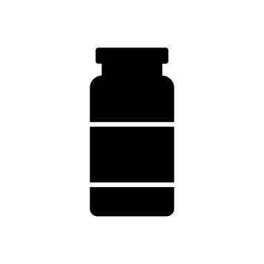 Beyaz arkaplanda izole edilmiş hap şişesi ikon vektör tasarım şablonları