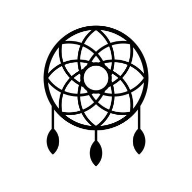 Beyaz arkaplanda Dream Catcher ikon vektör tasarım şablonları izole