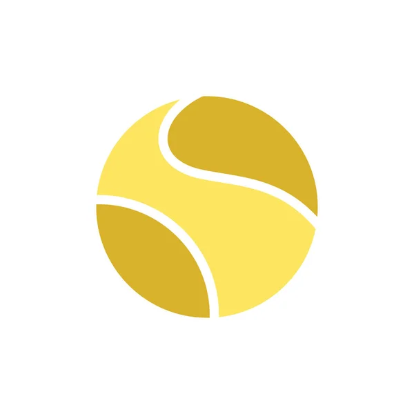 Tennis Ball Ikon Vektor Design Mallar Isolerade Vit Bakgrund — Stock vektor