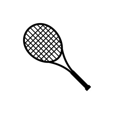 Raket Tenis ikonu vektör tasarım şablonları beyaz arkaplan üzerinde izole