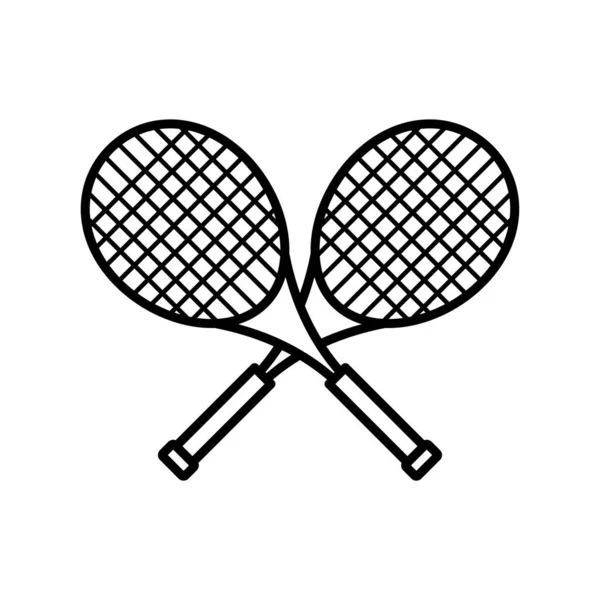 白の背景に隔離されたラケットテニスのアイコンベクトルデザインテンプレート — ストックベクタ