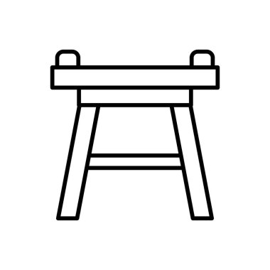 Beyaz arkaplanda basit ve modern izole çalışma tezgahı ikon vektör tasarım şablonları