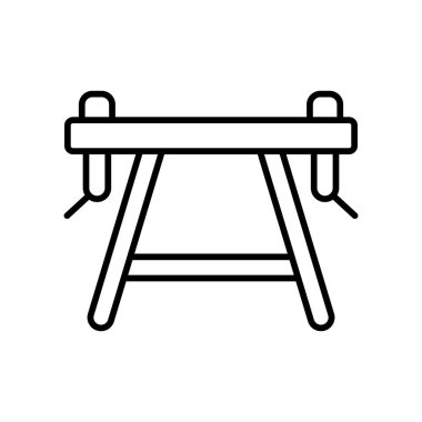 Beyaz arkaplanda basit ve modern izole çalışma tezgahı ikon vektör tasarım şablonları
