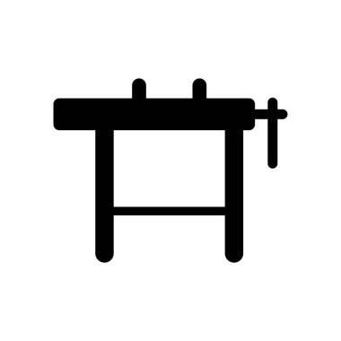 Beyaz arkaplanda basit ve modern izole çalışma tezgahı ikon vektör tasarım şablonları