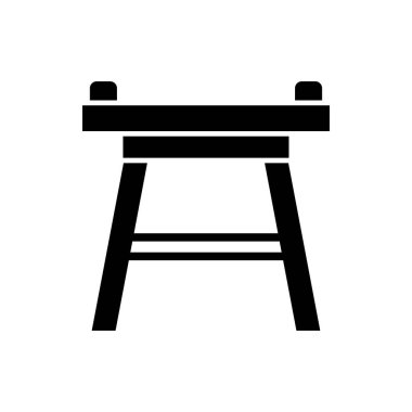 Beyaz arkaplanda basit ve modern izole çalışma tezgahı ikon vektör tasarım şablonları