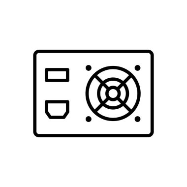 Power Supply ikon vektör tasarımı şablonları beyaz arkaplanda izole edilmiş basit ve modern konsept