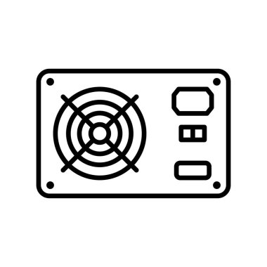 Power Supply ikon vektör tasarımı şablonları beyaz arkaplanda izole edilmiş basit ve modern konsept