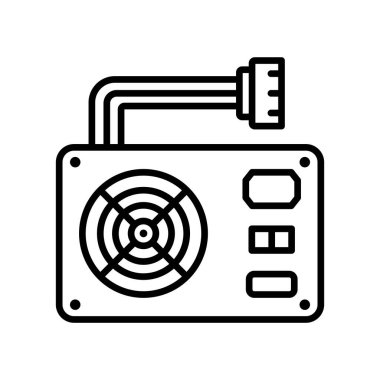 Power Supply ikon vektör tasarımı şablonları beyaz arkaplanda izole edilmiş basit ve modern konsept