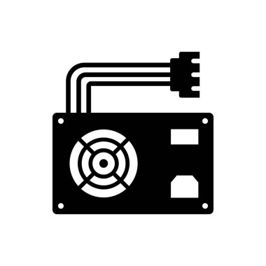 Power Supply ikon vektör tasarımı şablonları beyaz arkaplanda izole edilmiş basit ve modern konsept