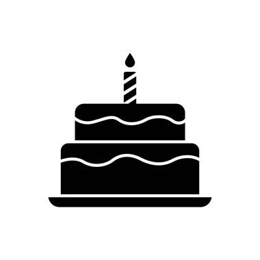 Doğum günü Keki ikonu vektör tasarımı şablonları basit ve modern konsept