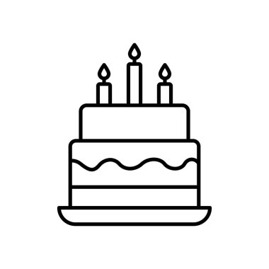 Doğum günü Keki ikonu vektör tasarımı şablonları basit ve modern konsept