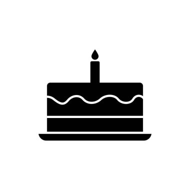 Doğum günü Keki ikonu vektör tasarımı şablonları basit ve modern konsept