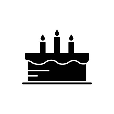 Doğum günü Keki ikonu vektör tasarımı şablonları basit ve modern konsept