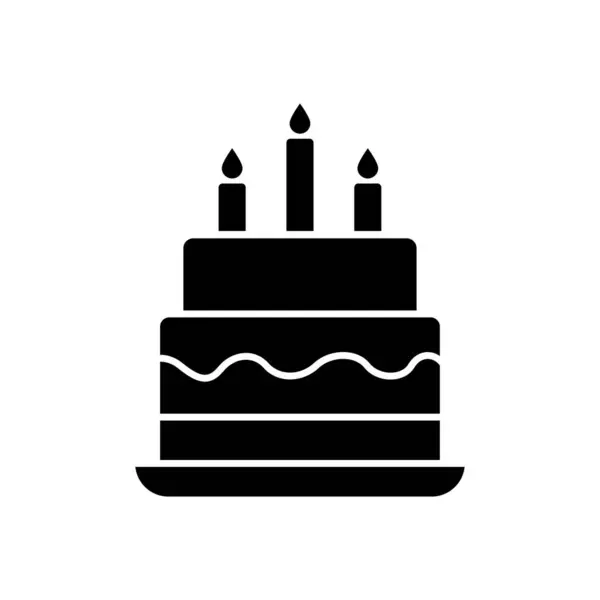 生日蛋糕图标矢量设计模板简单而现代的概念 — 图库矢量图片
