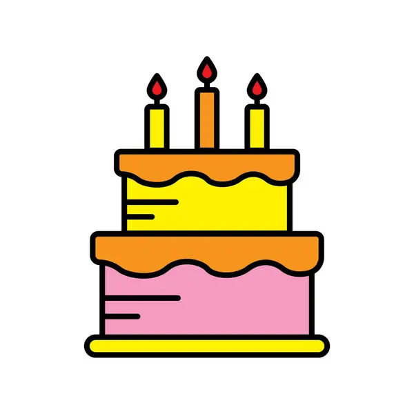 Birthday Cake Icon Vector Design Templates Simple Modern Concept — Stock Vector