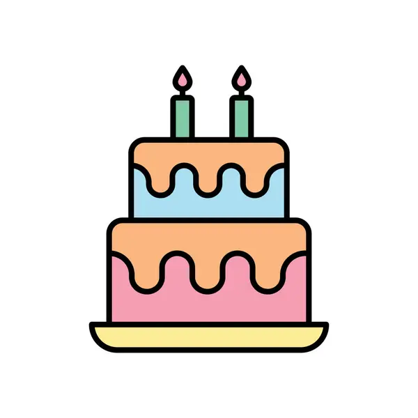 Birthday Cake Icon Vector Design Templates Simple Modern Concept — Stock Vector