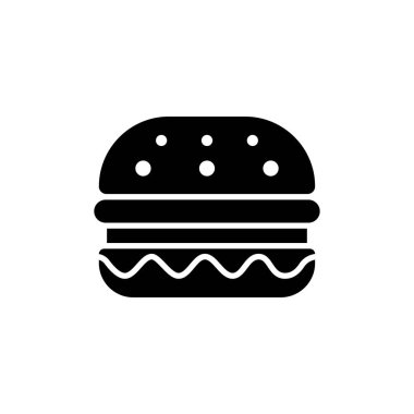 Lezzetli burger ikonu yiyecek içecekleri basit ve modern konsept tasarım şablonları