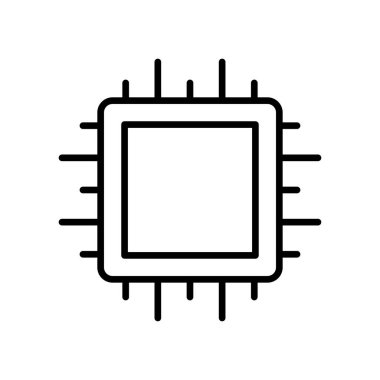 İşlemci simge vektör tasarım şablonları beyaz arkaplan üzerinde izole