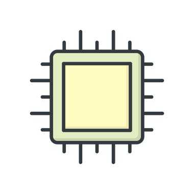 İşlemci simge vektör tasarım şablonları beyaz arkaplan üzerinde izole